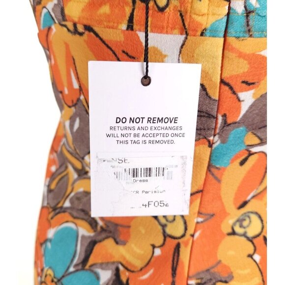 Miaou Vivi Mini Dress Size M Parisian Flower Orange $275 - Picture 10 of 15